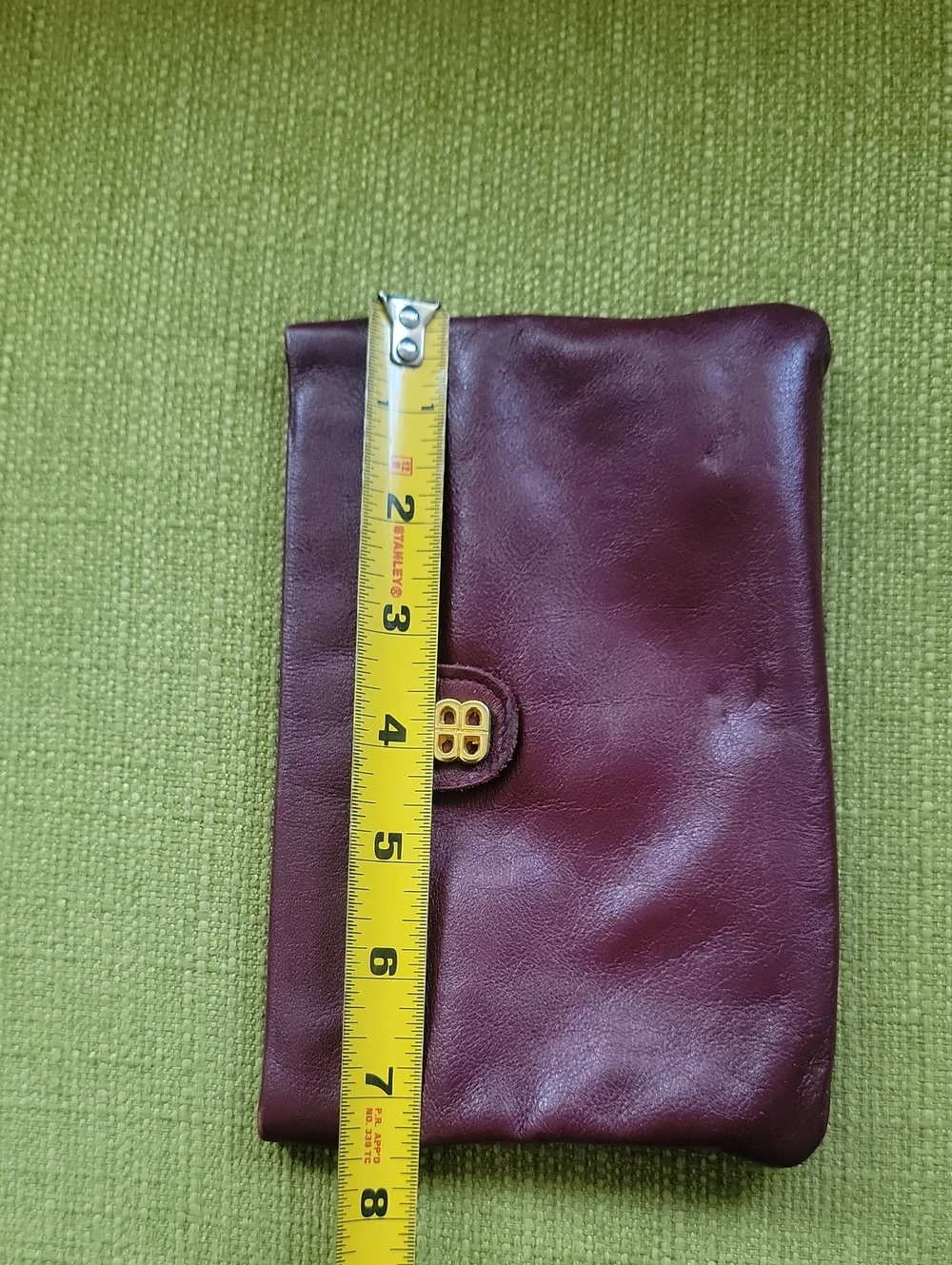 Vintage By BOSCA Leather  Clutch with Gold Accent